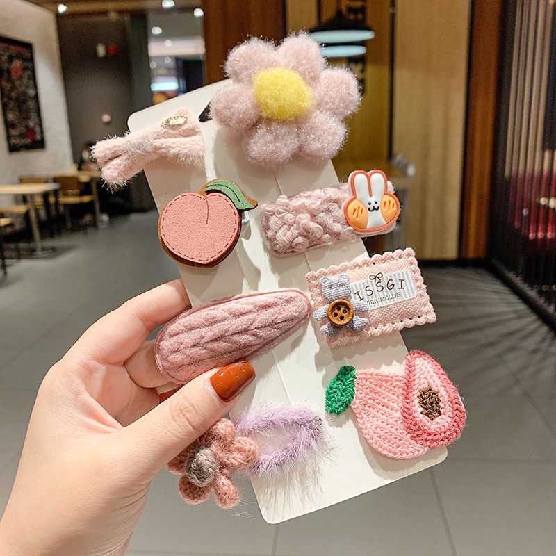 Bộ kẹp tóc mái đáng yêu phong cách 2021 cho bé gái