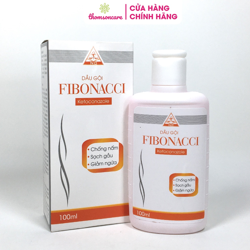 Dầu gội ngăn ngừa gàu Fibonacci chai 100ml - sạch gàu, hết ngứa từ ketoconazole, chống nấm, đầu bết dầu