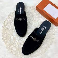 Giày sục nam Vải Nỉ xích ngang Ong - Giày sục nam giá rẻ, bền và đẹp