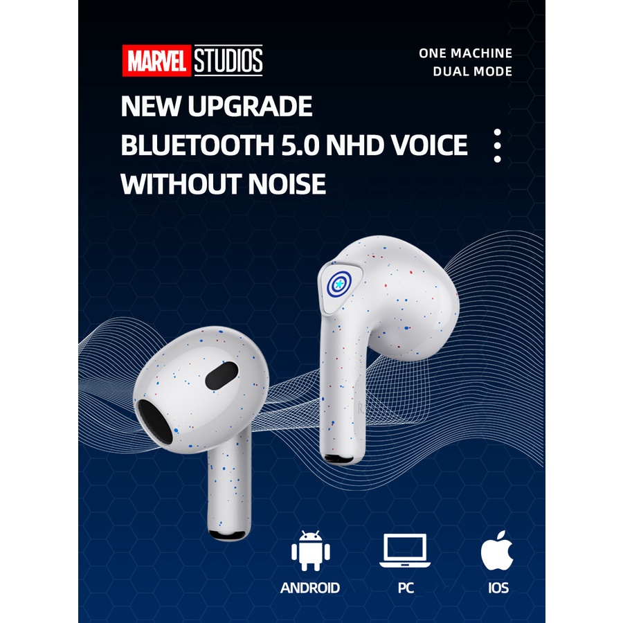 Tai nghe không dây Disney MHS662 Bluetooth 5.0 nhét tai âm thanh nổi HD chống nước giảm ồn kiểu thể thao độ trễ thấp