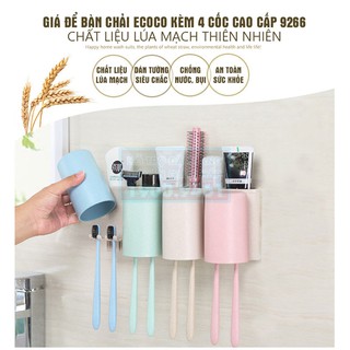 Giá để bàn chải ECOCO kèm 4 cốc cao cấp 9266