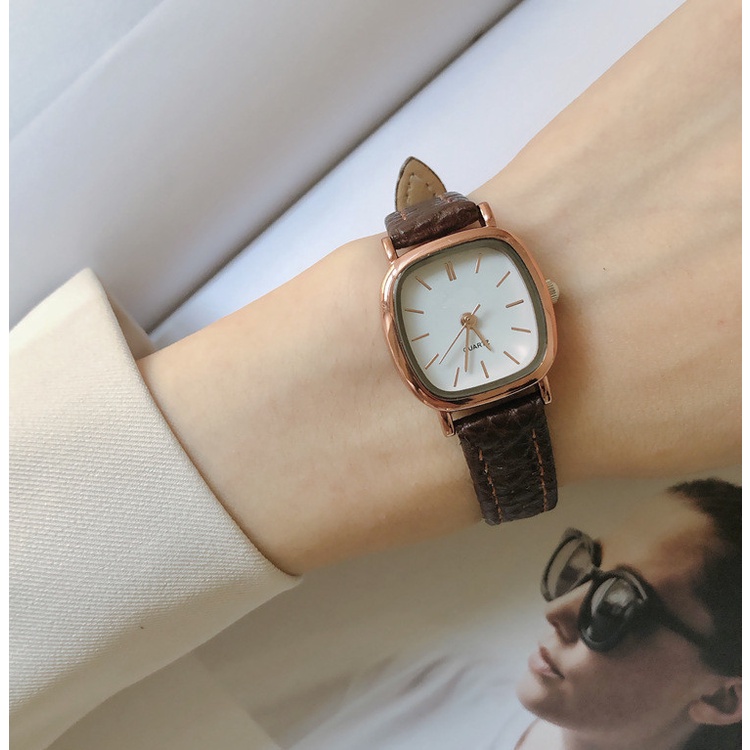 Đồng Hồ Quartz Mặt Vuông Thời Trang Hàn Quốc