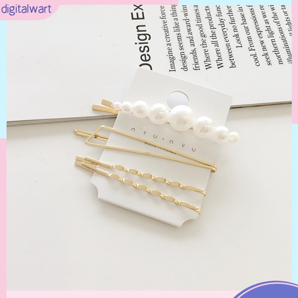 Bộ 4 kẹp tóc nữ đính ngọc trai giả thời trang