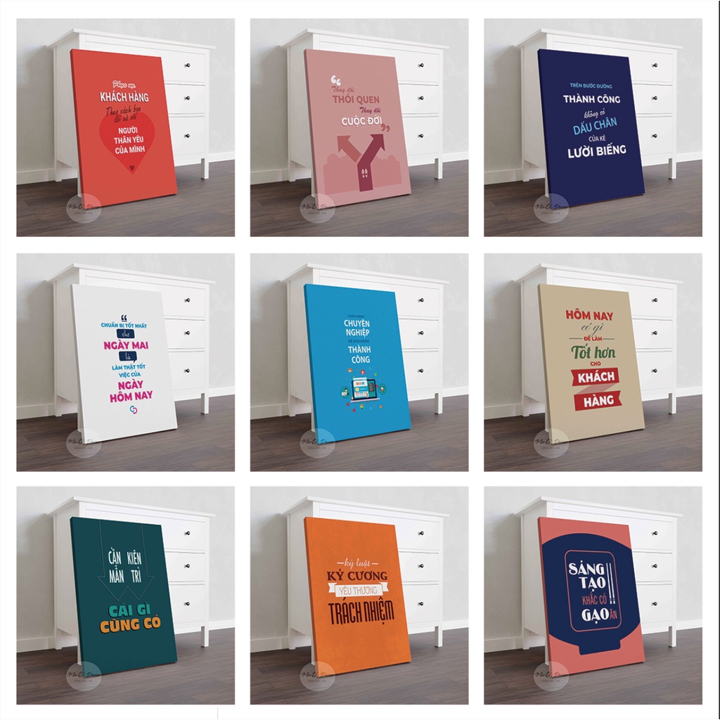 Trạnh slogan treo văn phòng làm việc - Tranh trí công ty theo phong cách riêng của bạn - Mint Decor