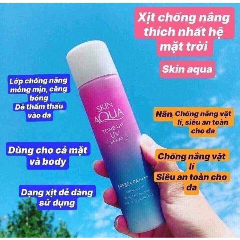 Chống Nắng Skin Aqua Tone Up Xịt,Cream,Milk Nhật Bản