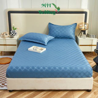 Bộ ga gối phi lụa vân chìm thương hiệu đủ kích thước không kèm ruột