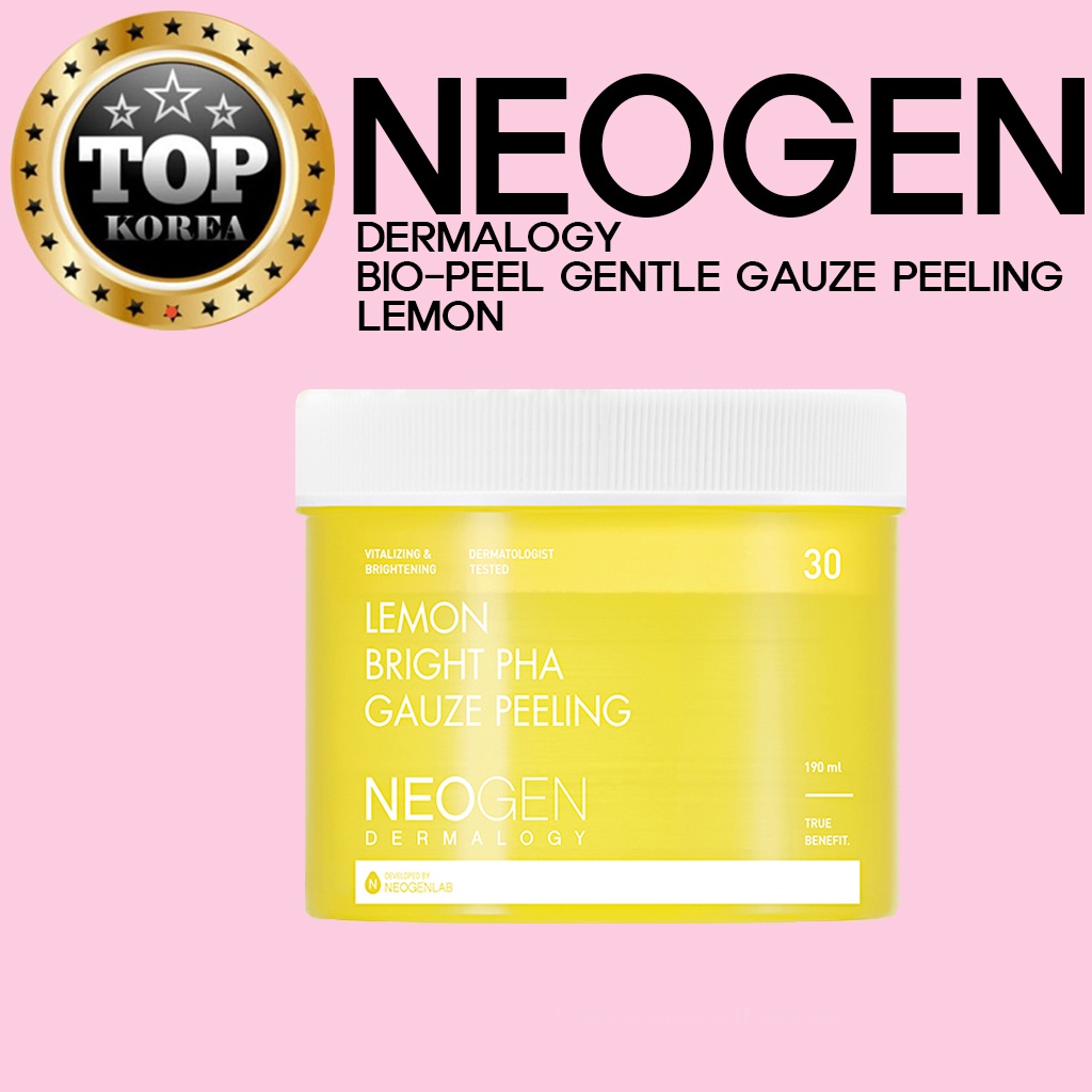 Tẩy Da Chết Chanh Vàng Neogen Dermalogy Lemon Bright Pha Guaze Peeling Pad 30 Miếng [NHẬP KHẨU CHÍNH HÃNG]