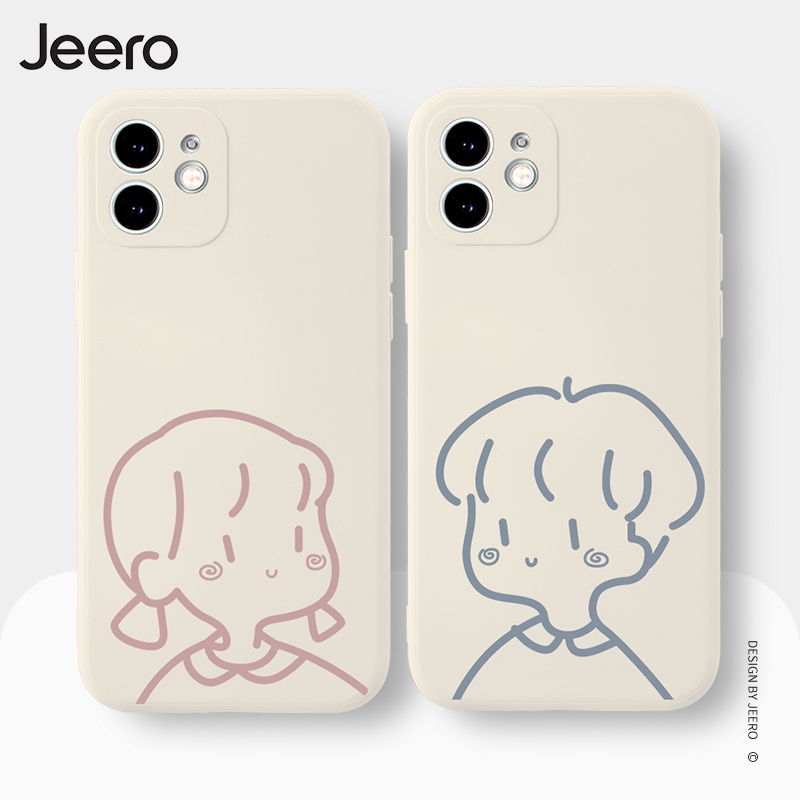 Ốp điện thoại JEERO hoạt hình cặp đôi thích hợp cho IPHONE 13 12 11 PRO MAX SE 2020 X XR XS ip 8 7 6 6S PLUS HFC303