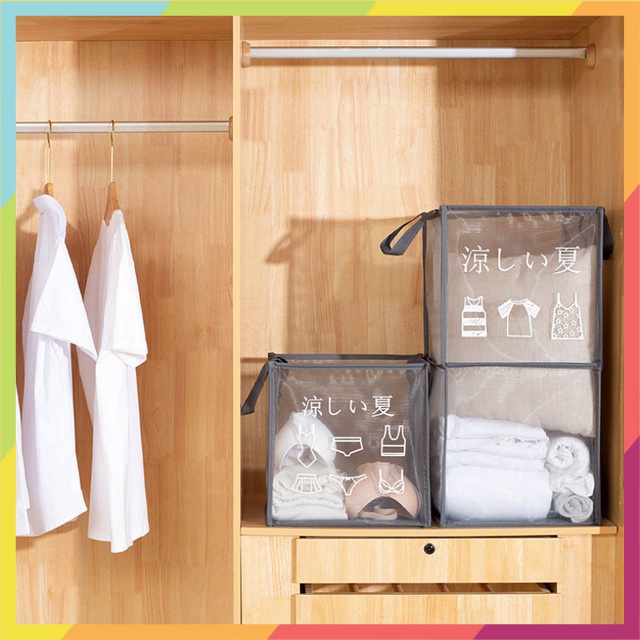 Túi lưới bảo quản Quần Áo 2 tầng xếp gọn Laundry Dual Collapse Hanrui VN 60cm SKU1986 Muse Line