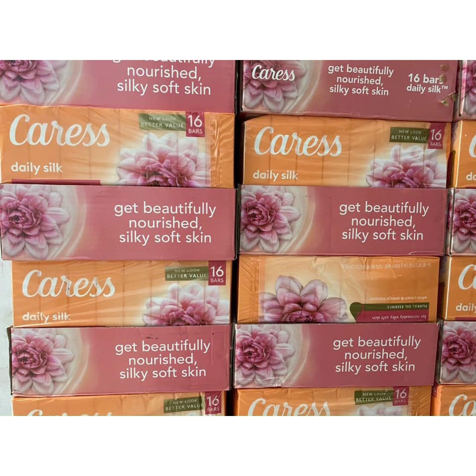 Xà bông cục Caress Daily Silk For Silky Soft Skin Floral Fusion Oil của Mỹ