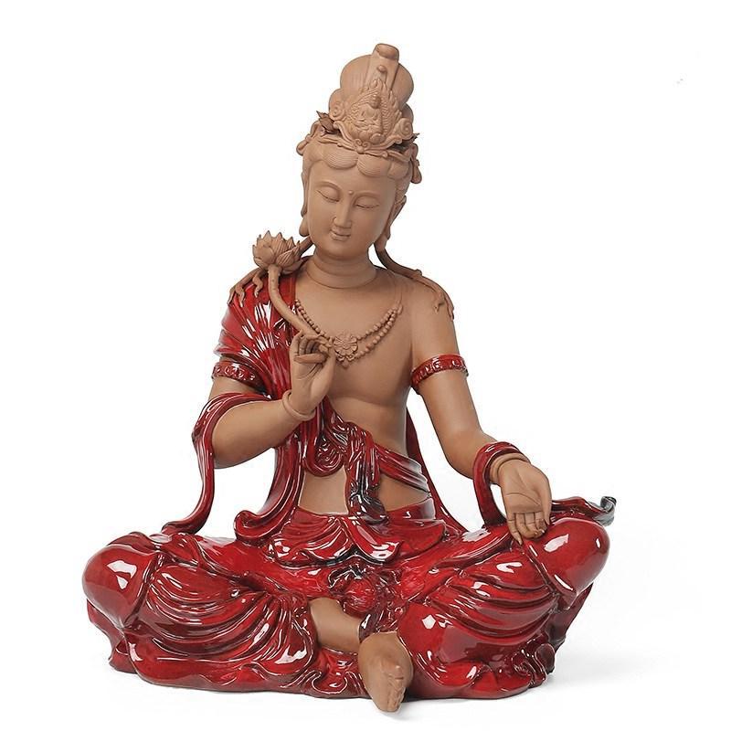 Tượng Đại Thế Chí Bồ Tát gốm Tử Sa cao cấp cao 45 cm - Tự Thanh
