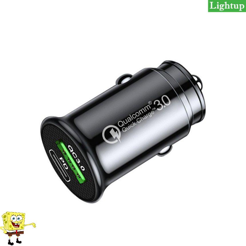 Dual USB Multi-function Car Charger Type-c And Qc3.0 Dual USB Car Charger