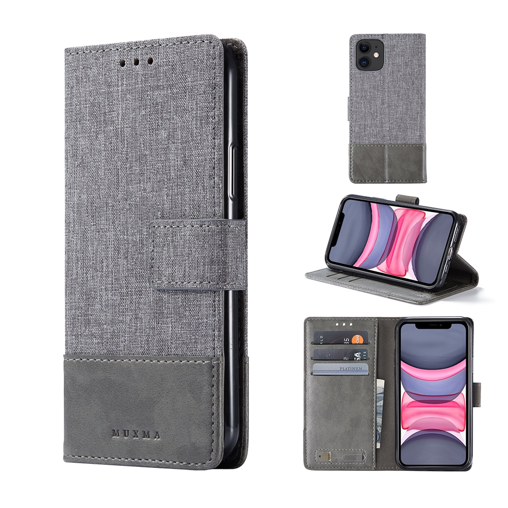 Bao da điện thoại dạng ví bằng vải canvas cho iPhone 6 6S 7 8 Plus X XS Max XR 11 Pro Max | BigBuy360 - bigbuy360.vn