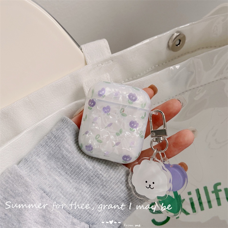 Vỏ bảo vệ hộp sạc tai nghe họa tiết hoa Tulip dễ thương thích hợp cho Airpods Pro 1/2