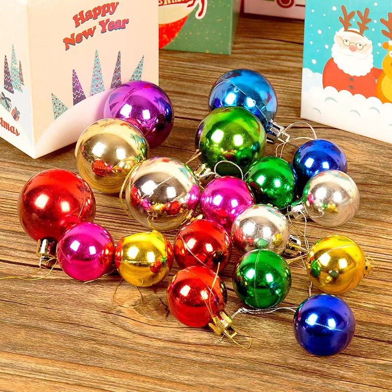 Combo 6 Quả Châu Mix Màu Trang Trí Nhà Cửa,Cây Thông Noel,Trang Trí Giáng Sinh