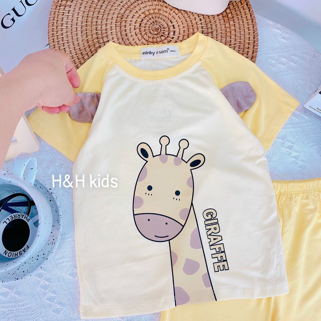 Đồ bộ MINKY MOM size đại cho bé trai bé gái cộc thun, bộ quần áo trẻ em monky mặc nhà cho bé 1 2 3 4 5 6 7 tuổi BC034