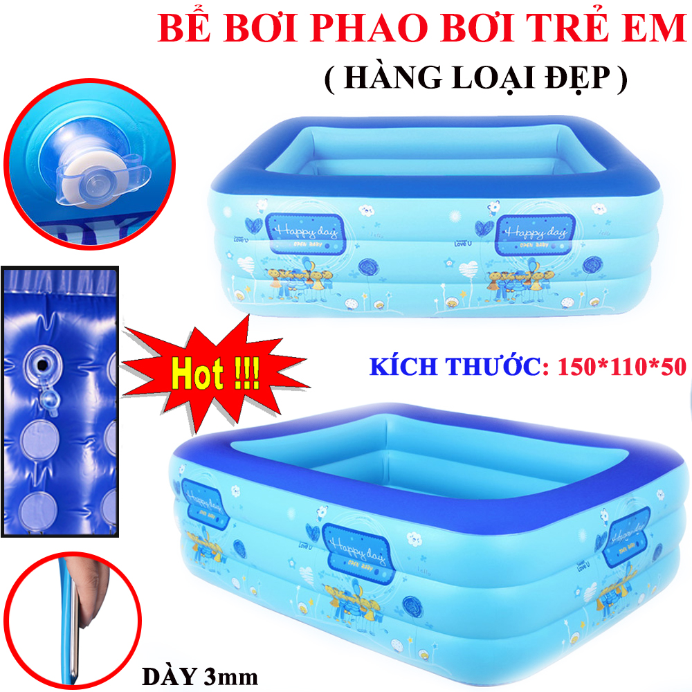 Bể Bơi Phao Trẻ Em 3 Tầng,Bể Phao Bơi Loại Cao Cấp 1M3-1M5-1M8-2M1 giúp bé tập bơi và vui chơi trong thời tiết nắng nóng