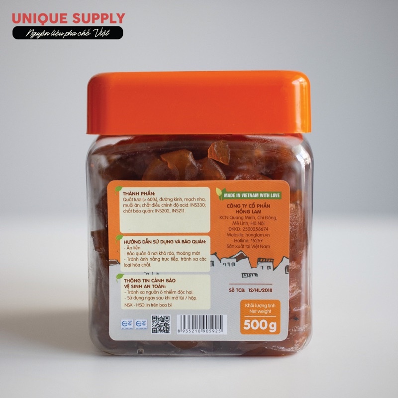 Ô mai xí muội quất dẻo Hồng Lam vị chua ngọt thơm - Hộp 500gr