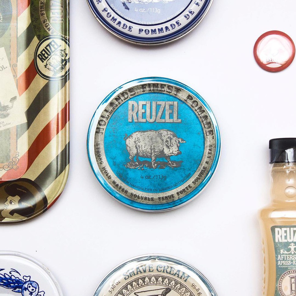 Tạo kiểu tóc Reuzel Blue Pomade - Reuzel Heo Xanh - Gốc nước | 4oz 113gram