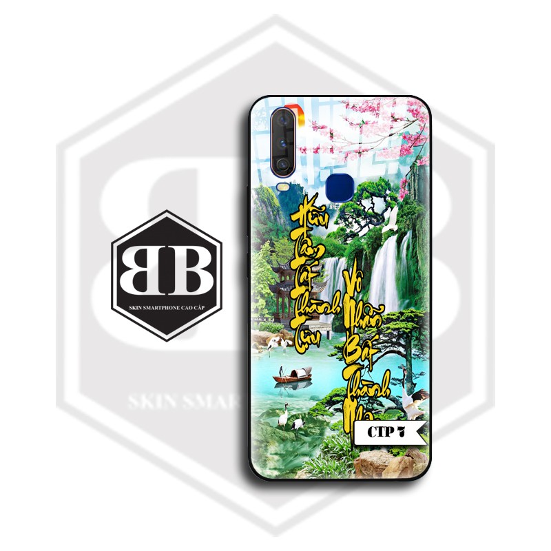 Ốp lưng kính cường lực Vivo Y11 Y12 Y15 Y17 / U10 / Y3 chữ thư pháp theo yêu cầu