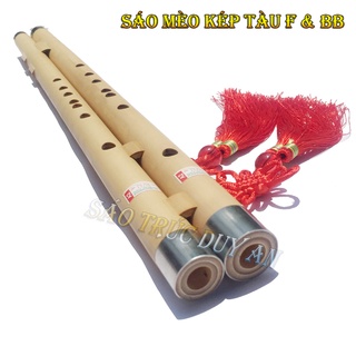 sáo mèo kép việt hệ tàu cao cấp bọc inox tông F & Bb