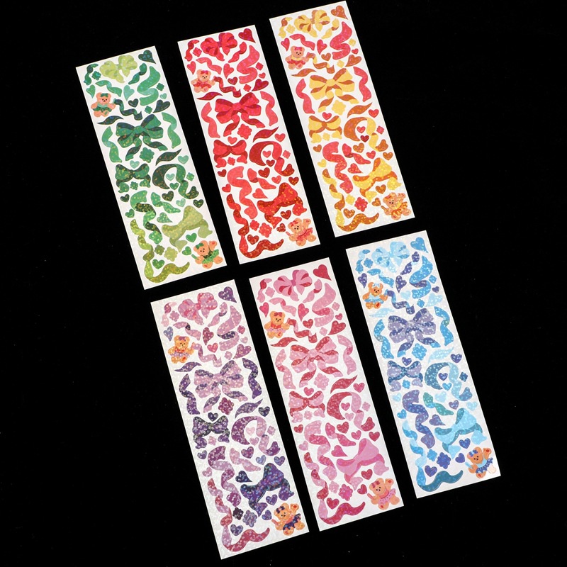 Sticker Ribbons nhũ lấp lánh 6.5x14.5cm - trang trí card ảnh