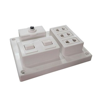 Bảng điện nổi LIOA CB 15A 3 ổ cắm đôi- 2/3 công tắc