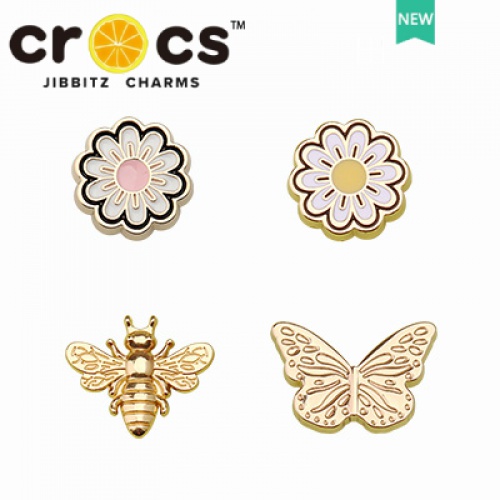 Phụ Kiện Khóa Giày crocs Hình Hoa Bằng Kim Loại Sáng Tạo DIY charms