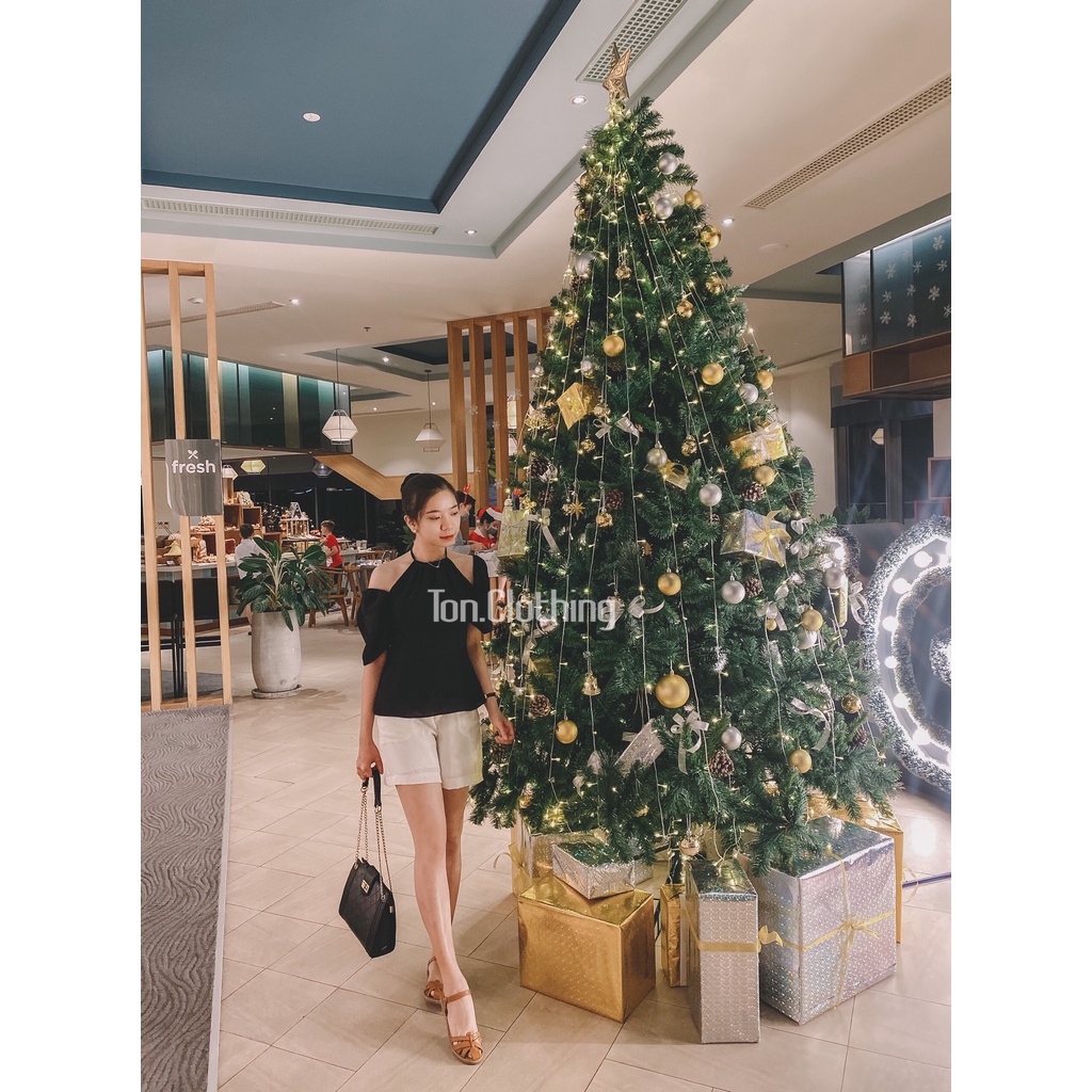 Áo Kiểu Cổ Yếm Ton.Clothing thiết kế cột nơ sau sang trọng, chất linen xô cao cấp bảng màu tinh tế AOK018 | BigBuy360 - bigbuy360.vn