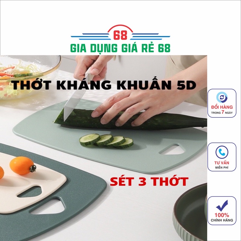 Thớt Kháng Khuẩn Thớt Nhựa Cao Cấp Chống Nấm Mốc Trơn Trượt Nhà Bếp An Toàn Cho Sức Khỏe Bền Đẹp