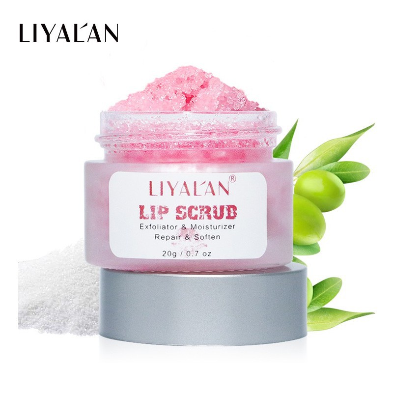 Tẩy tế bào chết môi LIYALAN thành phần dừa hữu cơ nuôi dưỡng da môi hiệu quả 20g