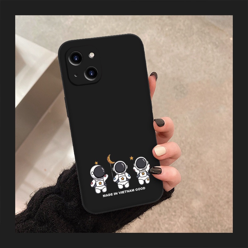 Ốp iphone - Ốp lưng iphone cạnh vuông Phi hành gia tí hon dành cho ip 6 đến 14promax - ng132