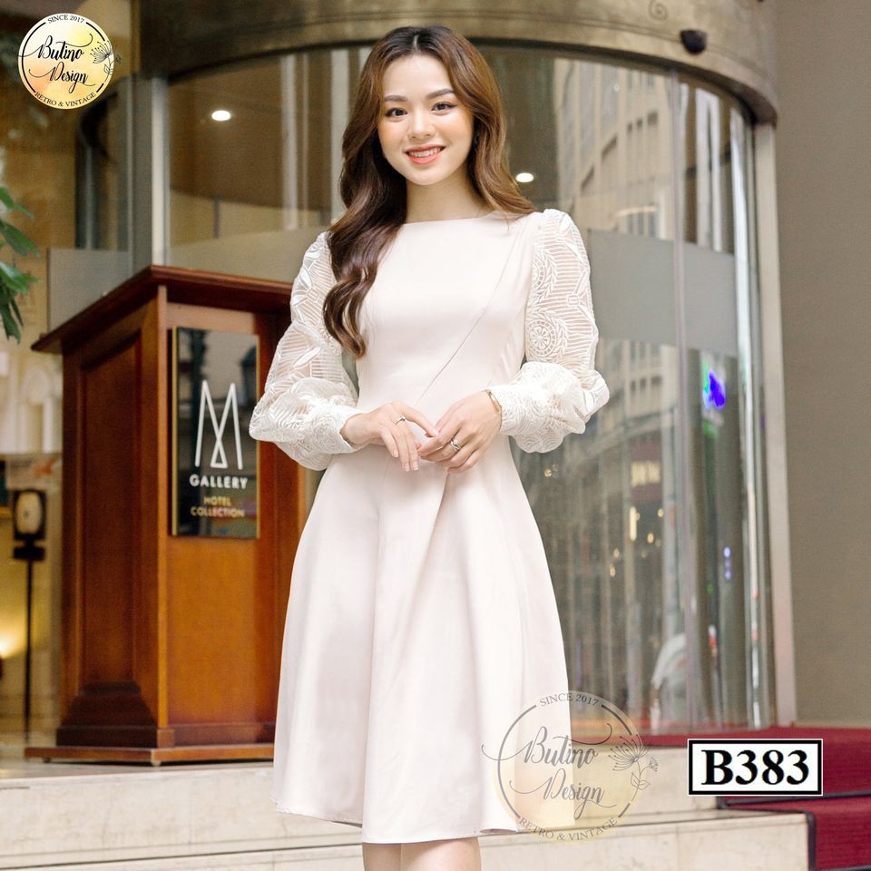 [FREESHIP] Váy đầm xòe B383 Be BUTINO SHOP thời trang nữ hàng thiết kế Cao Cấp | BigBuy360 - bigbuy360.vn