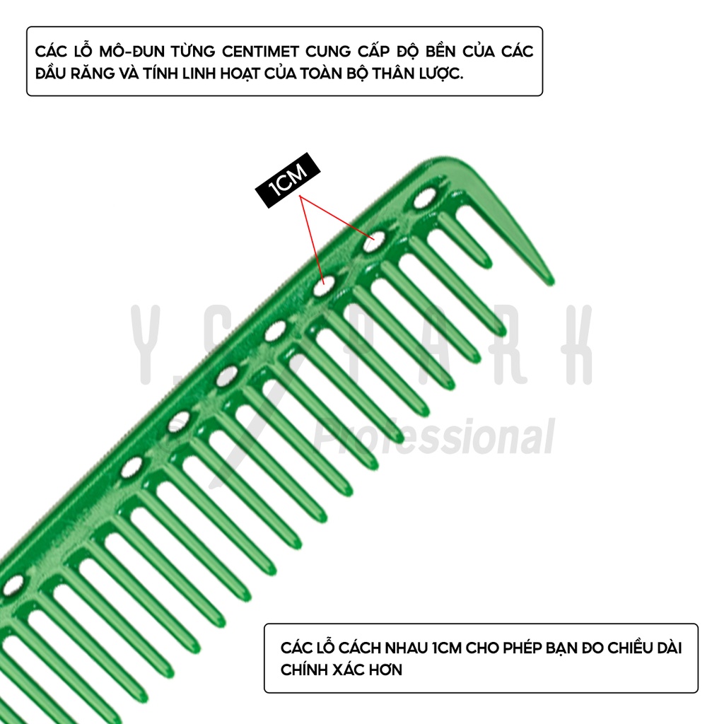 Lược cắt, chia tép tóc nữ Nhật Bản YS PARK nhựa cao cấp chịu nhiệt YS-452 hàng chính hãng