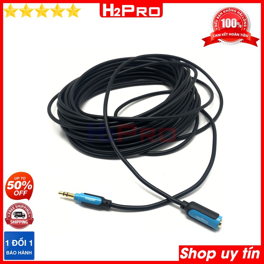 Dây 3.5 nối dài MAPLIN H2Pro cao cấp chống nhiễu-sôi dài 10m, dây 1 đầu jack 3.5 ra đầu 3.5 cái nối dài tai nghe-loa