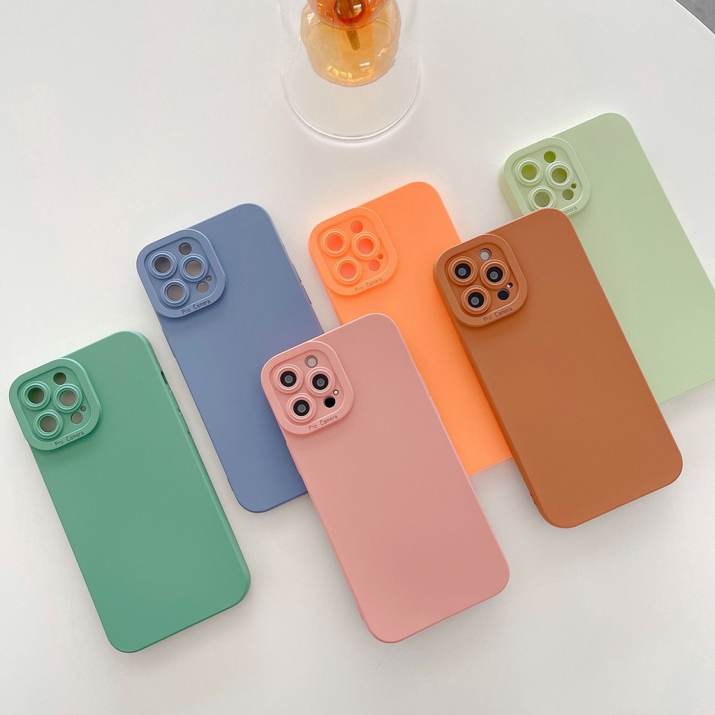Ốp Lưng Iphone Viền Vuông Màu Trơn Chống Sốc Cho Iphone 13 13 Pro Max 12 Pro Max 12 11pro Max Xs Max 11 7 Plus 8 Plus