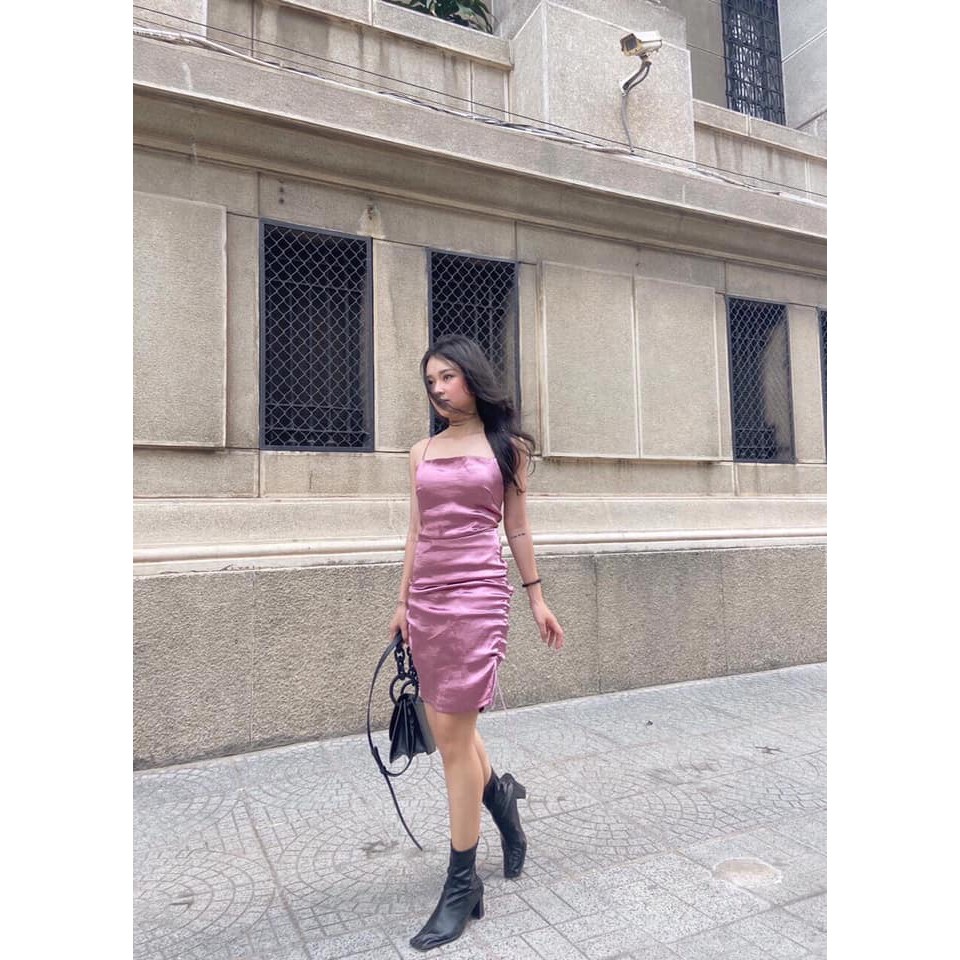 Đầm body yếm đan dây lưng Yuki Dress