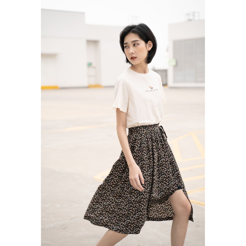 Chân váy xẻ dài cạp bèo nữ MADELEN chất vải chiffon nhiều màu họa tiết | BigBuy360 - bigbuy360.vn