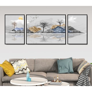 Tranh treo tường tráng gương bóng kiếng nghệ thuật nai vàng trừu tượng hiện đại sang trọng ooopic_23892050