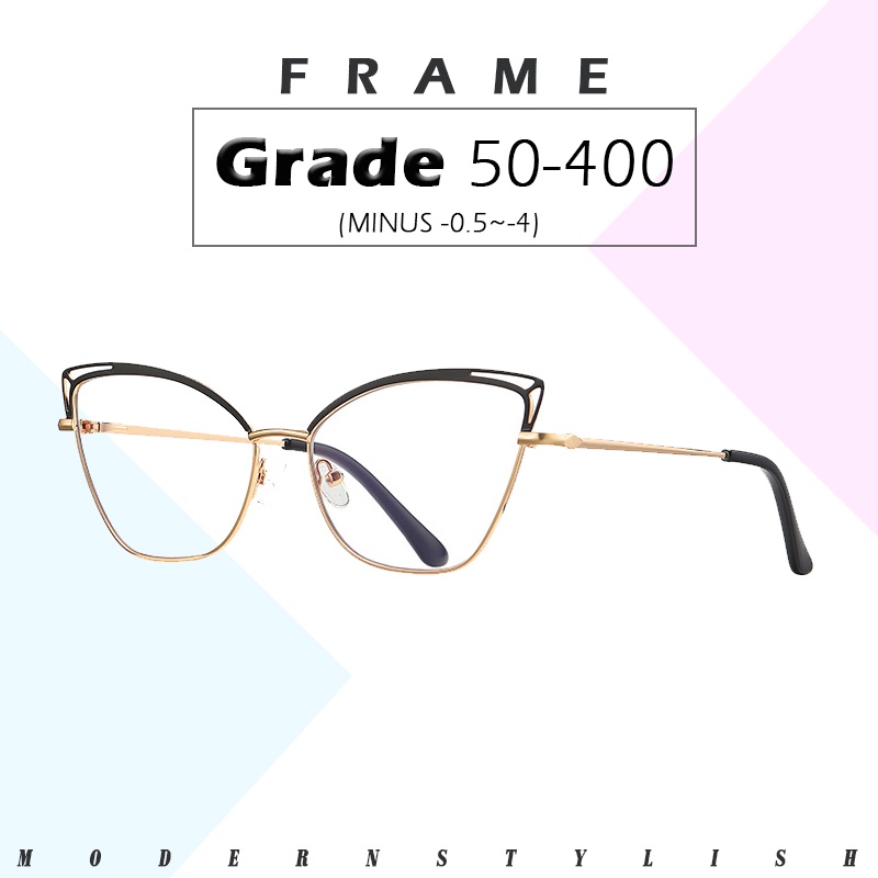 Mắt Kính Chống Bức Xạ Phong Cách Retro Chất Lượng Cao Cho Nữ