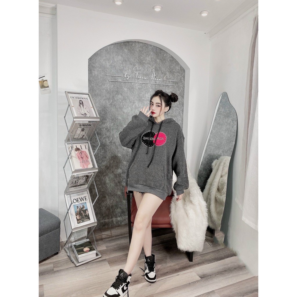 Áo Hoodie Unisex - Áo hoodie unisex Cưng Xỉu Áo Lông Xám HOODIE Áo Lông Cừu 2 Mặt Siêu Dày Đẹp [M3]