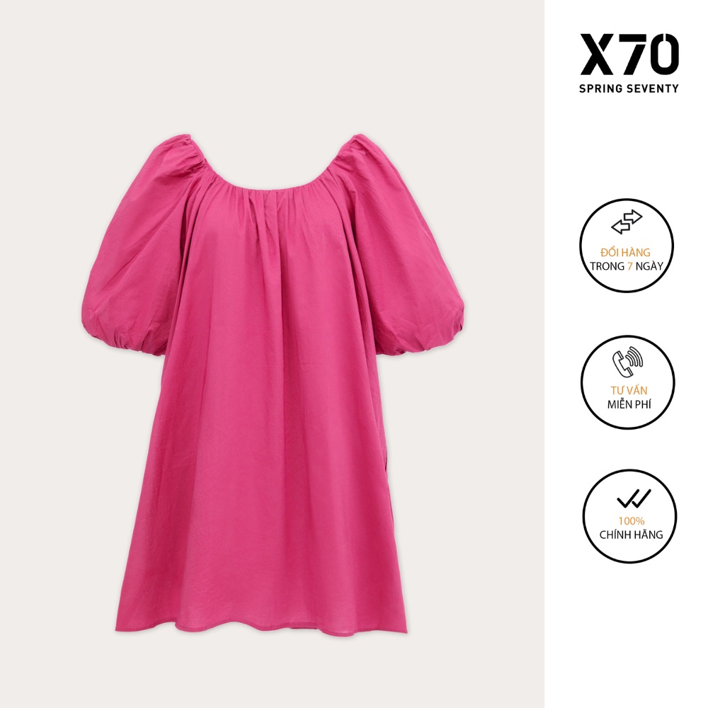 Đầm Nữ Trơn Babydoll Phom Rộng Thiết Kế Tay Phồng Thời Trang X70 - 00800004