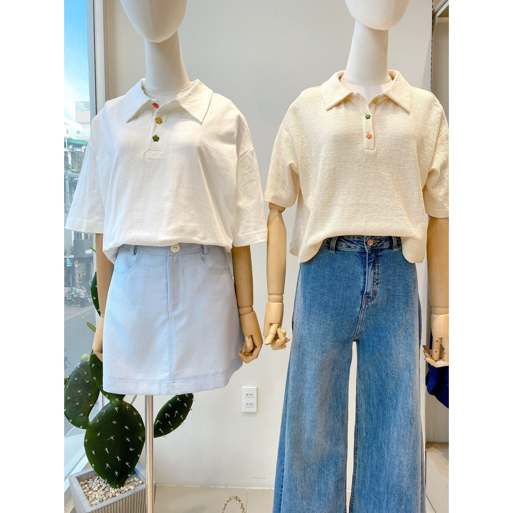MIEU - Áo thun crop cổ polo (FS Kem) - HO09 | BigBuy360 - bigbuy360.vn