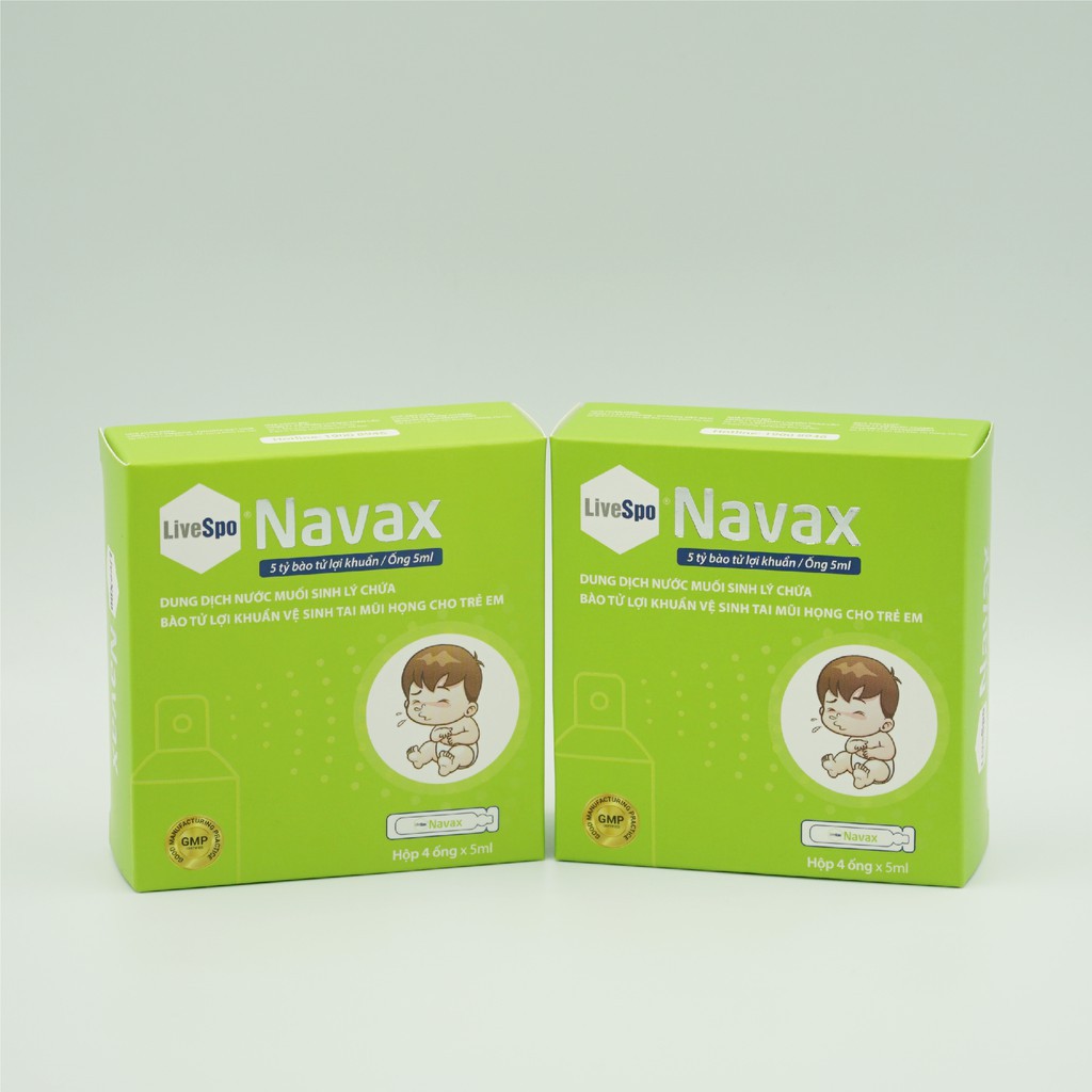 COMBO 6 TẶNG 1 LiveSpo Navax Xịt nước muối sinh lý chứa bào tử lợi khuẩn giảm nguy cơ viêm nhiễm tai mũi họng 4 ống