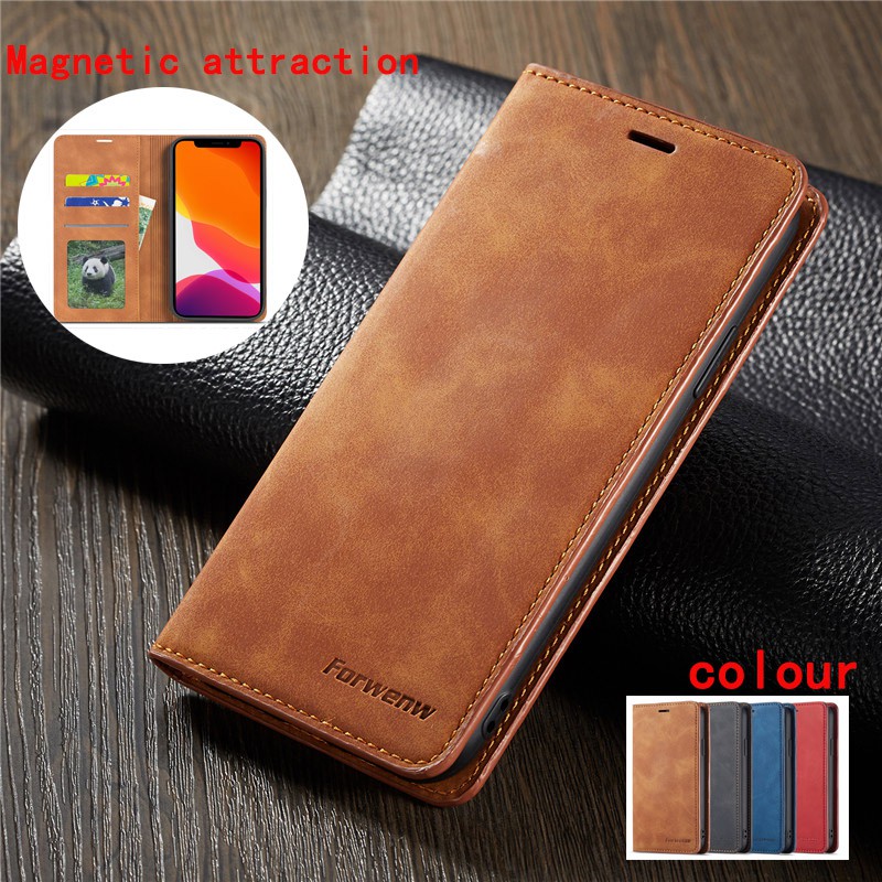 Bao da điện thoại da nam châm có ví đựng kiêm giá đỡ cho IPhone11 XR XS Max I8 I7 I5 Plus SE 2020