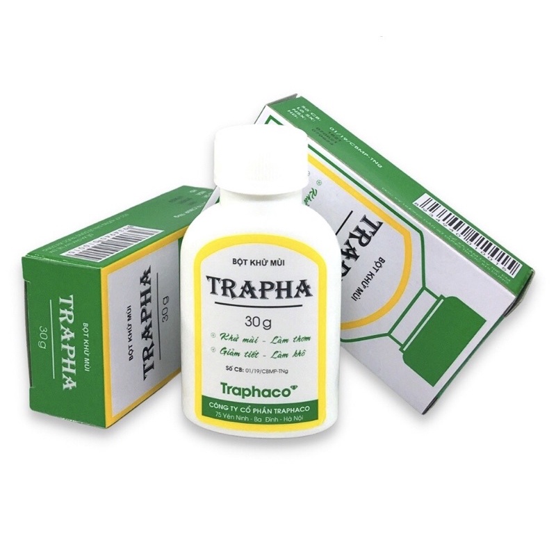 Bột Khử Mùi TRAPHA Khử Mùi Hôi Chân, Khử Mùi Hôi Nách Traphaco Lọ 30g