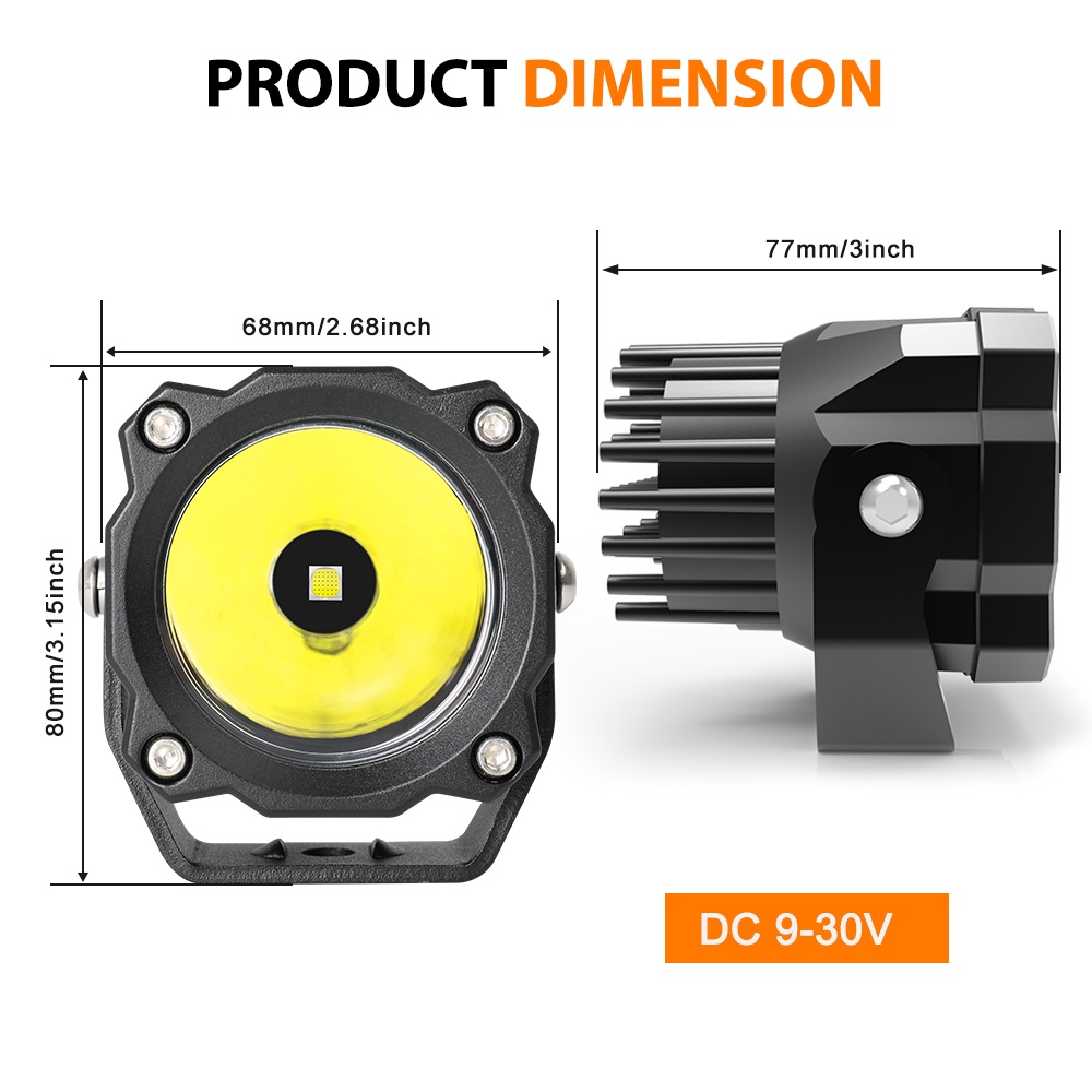 Đèn Pha Led Hình Tròn 3inch 12v Ánh Sáng Vàng Siêu Sáng Chuyên Dụng Cho Xe Hơi Địa Hình