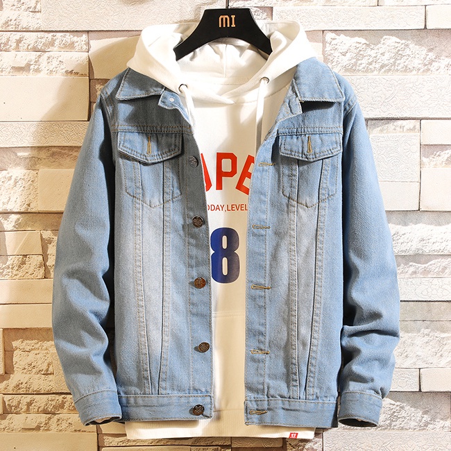 Áo khoác denim IFNICEFUTURE màu sáng phong cách giản dị thịnh hành M-3XL