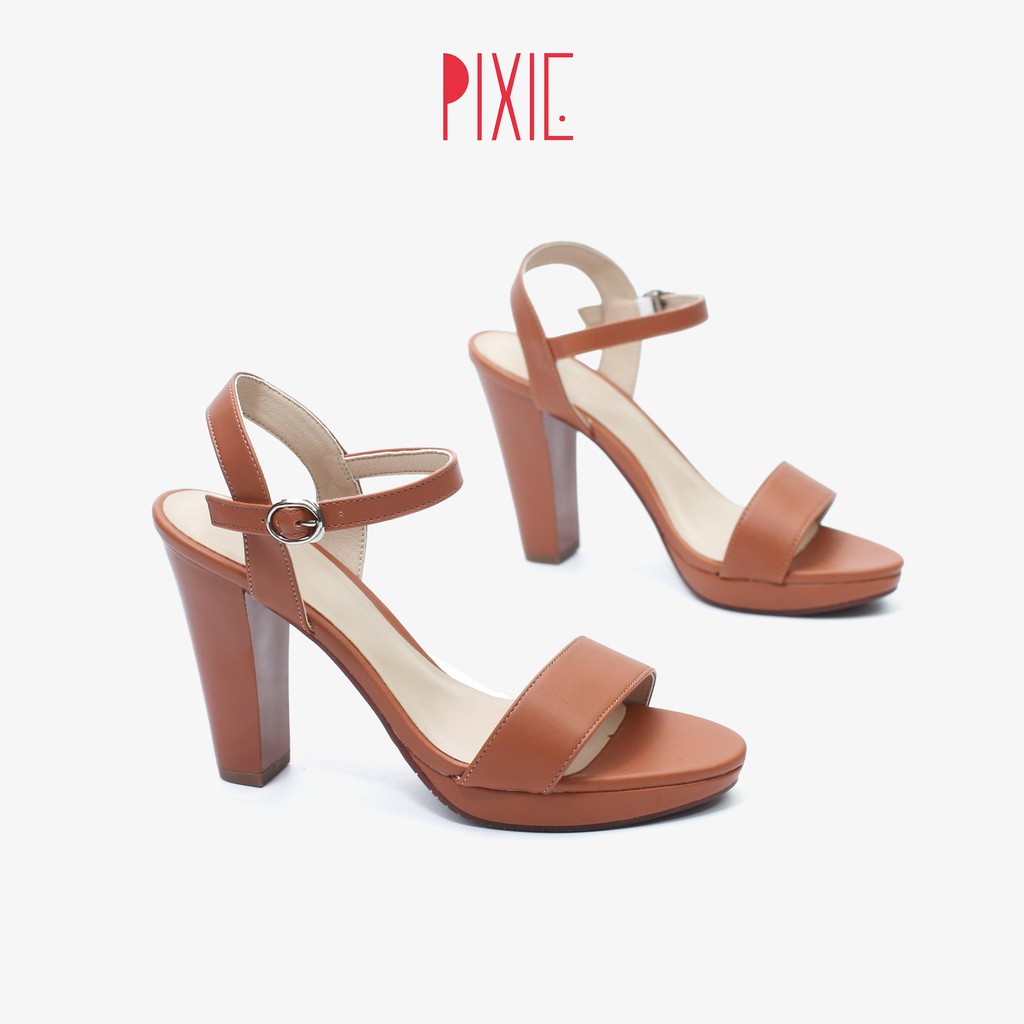 Giày Sandal Cao Gót Đúp 9cm Hở Gót Pixie X591