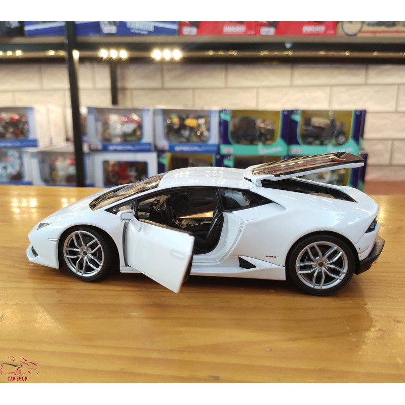 Mô hình xe hợp kim Lamborghini-Huracan LP610 tỉ lệ 1:24 màu trắng